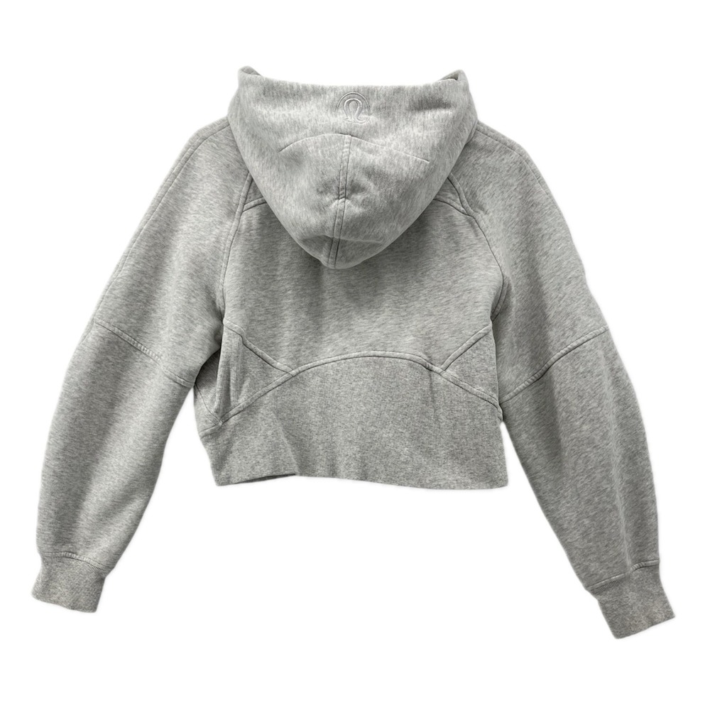 Lululemon Scuba Oversized Half Zip Hoodie Light Grey Cropped Thumbholes Sz XS/S - Picture 4 of 9
